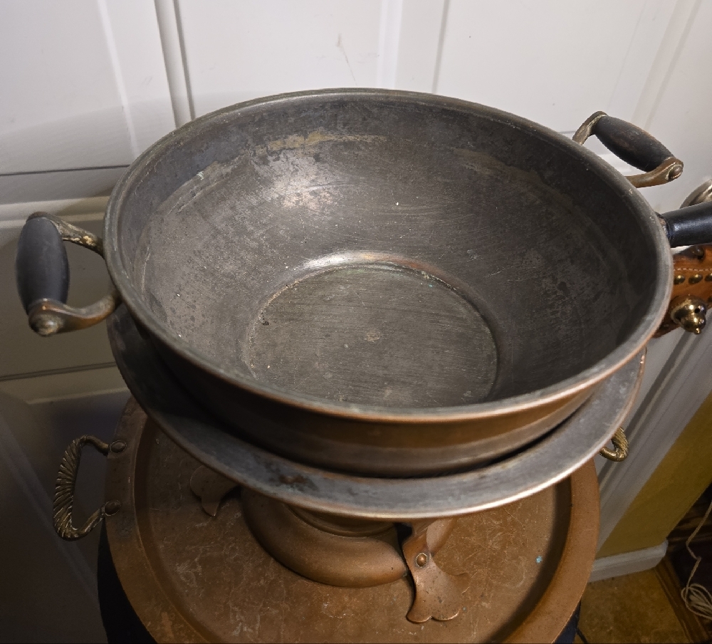 Joseph Heinrichs Paris New York Pure Copper Chafing Dish with Lid And Platter - Picture 4 of 16